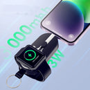Mini Solar Power Bank 3000mAh Wireless Charger for Apple Watch 8 7 6 5 External Battery Charger for iPhone Samsung Huawei Xiaomi