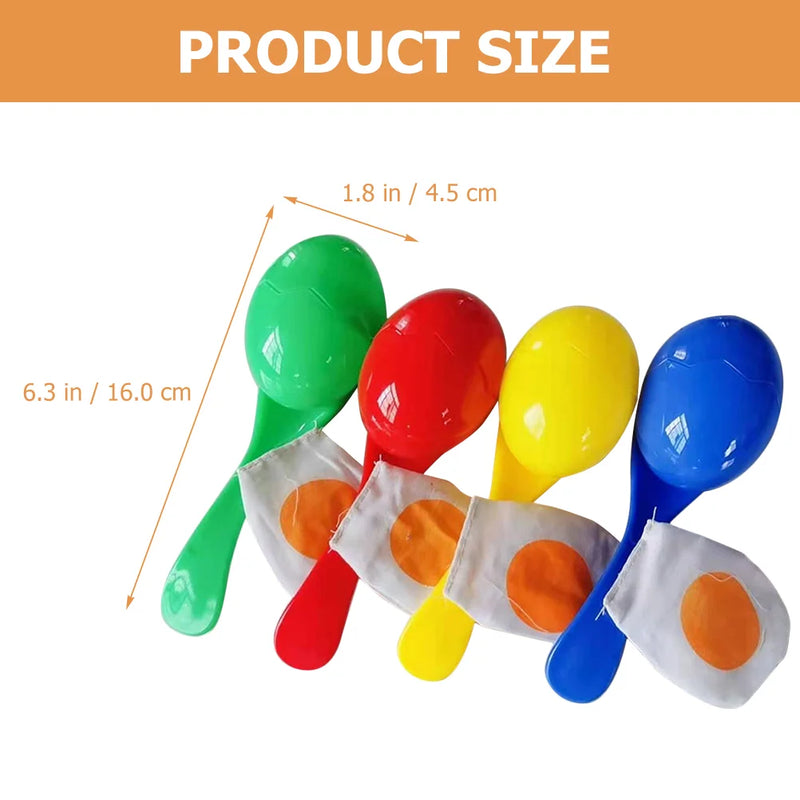 4 Pcs Spoon Egg Toy Children's Toys Outdoor Playset Party Games for Kids Spoons Birthday Balance and Race Plastic