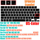 Spanish layout Keyboard Cover for For MacBook Air 13.6/15 M4 M3 M2 A3240 A2941 A3241 A3114, MacBook Pro 14" 16" 13"  12" black