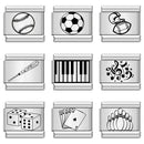 Hapiship 2024 Fashion Stainless Steel Football Bowling Baseball Charm Italian Links Fit 9mm Bracelet DIY Making Jewelry DJ106-I