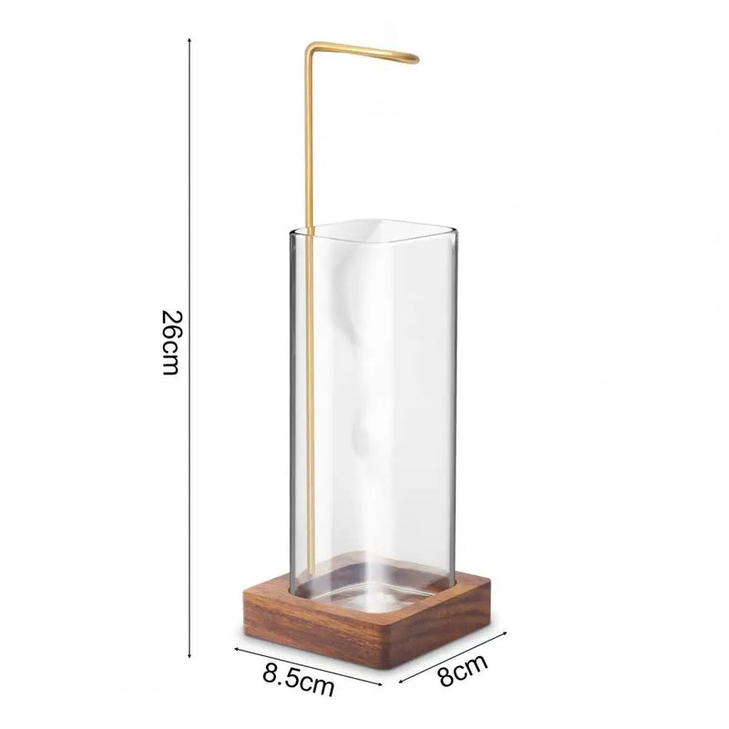 Modern Incense Burner With Glass Ash Catcher, Anti-ash Flying Incense Sticks Holder Wood Base For Home Decor Yoga Meditation