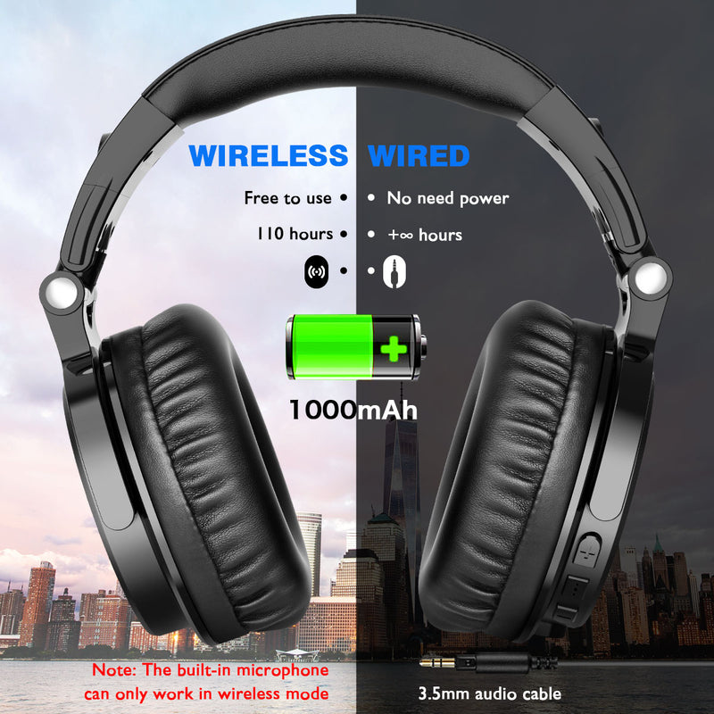 Oneodio Pro-C Wireless Headphones With Microphone 110H PlayTime Bluetooth 5.2 Foldable Deep Bass Stereo Earphones For PC Phone