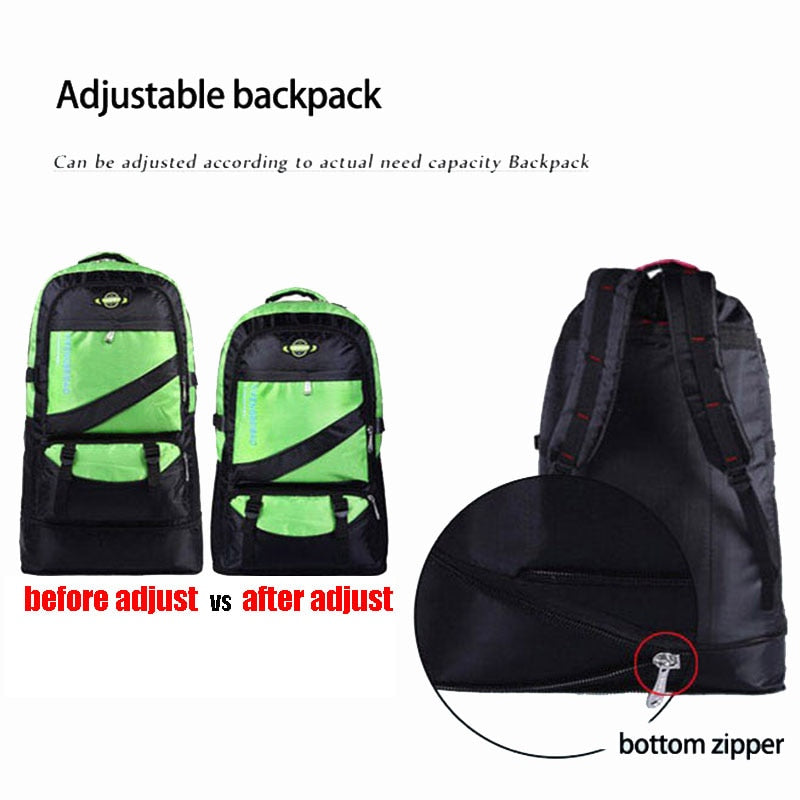 60L Waterproof Men Nylon Backpack Travel Pack Sports Bag Pack Outdoor Mountaineering Hiking Climbing Camping Backpack For Male