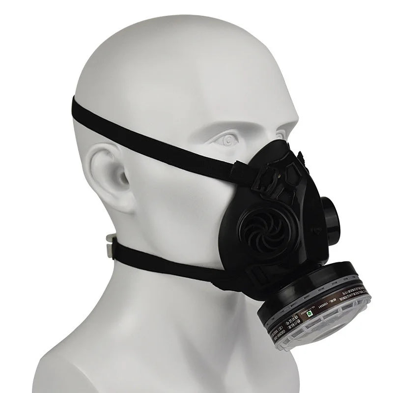 New Half Face Black Gas Mask Respirator Natural Rubber Work Safety Mask For Polishing Welding Pesticide Spraying Breath