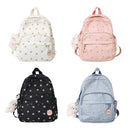 Teen Girls School Backpack Cute Small Floral Print Nylon Travel Bookbag Women Casual Lightweight College Laptop Rucksack Purse