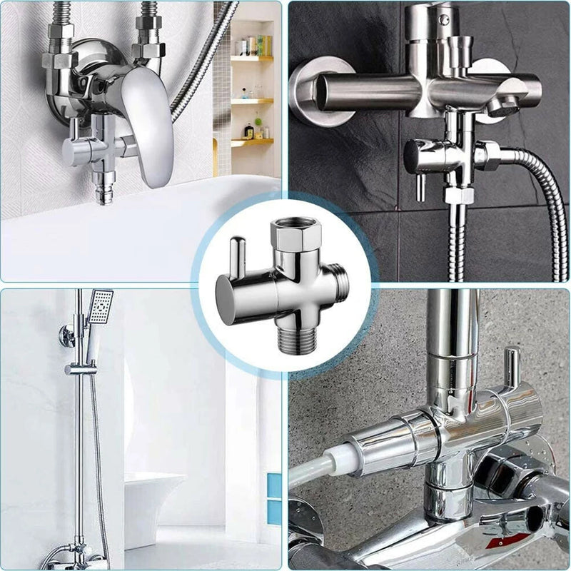 3 Way Diverter Valve 0.6-1.5mpa Kitchen 1pcs Mixer Tap 4-points Shower Head Angle Valve T-Adapter G1/2in Brass