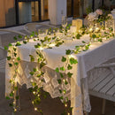 Artificial Flower Green Leaf String Lights Battery Powered Christmas Decorations for Home Tree Garland Light Weeding Party Decor