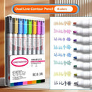8/12/24Colors Double Line Outline Art Pen DIY Graffiti Pen Highlighter Marker Pens Diary For Scrapbook Poster Card Stationery