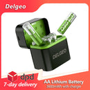 Delgeo AA Rechargeable lithium Battery 1.5V with Charging Case 3600mWh Large Capacity Compatiable for Camera, Gamepad, GPS, Toys