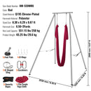 SucceBuy Aerial-Yoga-Gestell & Hängematte 2,95 m Professioneller Yoga-Schaukelständer mit 6,03 m Luftseide Max. 250 kg Indoor Aerial Rig