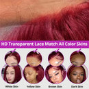 99J Burgundy Lace Front Wig Short Bob Wig Human Hair 13x4 Bone Straight Lace Frontal Wig 7x5 13x4 Glueless Red Colored Hair Wigs