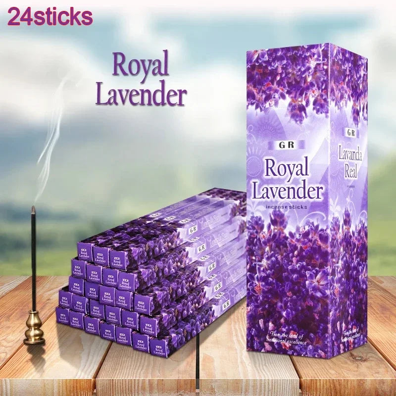 24stick India Sandalwood Incense Sticks Meditation Lavender Sage Palo Santo Jasmine Line Incense Aromatherapy Lasting Fragrance