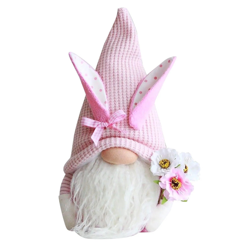 Easter Bunny Gnome And Flower Easter Decoration Ornament Gift Soft and Safe Material Easter Faceless Doll Indoor Ornament