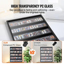 35 Graded Sports Card Display Case 24.3x30.5x2.1in UV Clear View PC Glass Lockable Wall Mount Cabinet for Baseball
