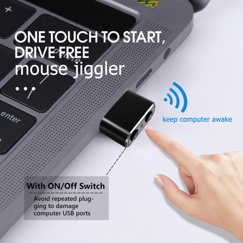 Mouse Jiggler Undetectable Mouse Mover Virtual Automatic Move Wiggle Shaker Simulator with ON/OFF Switch for Computer Awakening