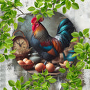 Chic Rooster 7.8" Round Aluminum Metal Sign - HD Waterproof \u0026 Rust-Proof Decor for Bedroom, Office, or Coffee Station