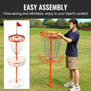 VEVOR Disc Golf Basket 24Chains Portable Disc Golf Target Hole Heavy Duty Steel Practice Disc Golf Basket Stand Equipment Orange