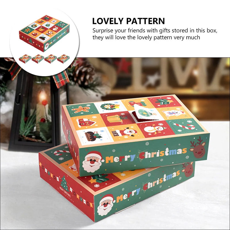 5 Pcs Advent Boxes Treat Gift Bag Christmas Candy & Party Supplies Present Pastry Dessert