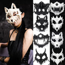 Halloween Mask Half-face Mask Cos Dragon God Fierce Tiger Night Fork Tengu Man Wolf Mask Performance Skull Masks