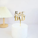 New Dad's Happy Birthday Cake Topper Golden Beer Super Dad High-grade Acrylic Father's Day Party Cake Toppers Dessert Decoration