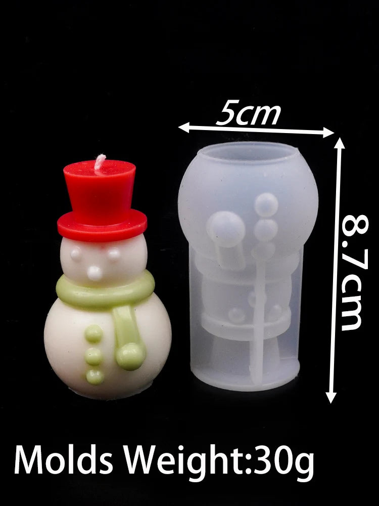 DIY Christmas Crystal Ball Silicone Mold Round Scented Candle Mould Embossed Christmas Tree Snowman Elk Holiday Decor Craft Gift