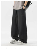 High Quality Summer Thin Men's Straight Tube Loose Ice Silk Wide Leg Casual Pants Breathable Jogging Fitness Baggy Casual Pants