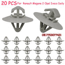 20 Stück Kfz-Seitenleisten-Verkleidungsclips Nieten für Renault Duster Megane 2 Trafic Kangoo Sport Vauxhall Opel 7703077421
