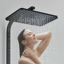 Black/Chrome Brass Shower Faucet Bathroom Shower Mixer Crane Rainfall Shower Set  For Bathroom