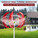 1000W 12V/24V Vertical WindTurbine Portable, Wind Power Generator Kit Wind Generators for Home Use TurbineGenerator Home