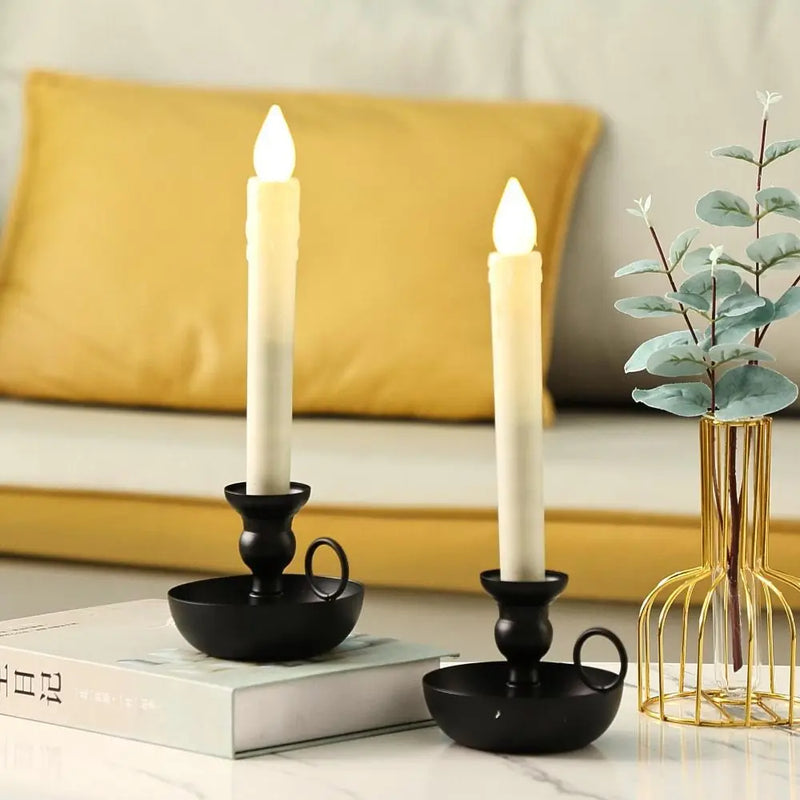 1Pc Iron Candlestick Stand Candle Holder Vintage Retro Style Classic Look Taper Candle Holder For Wedding Decoration Accessories