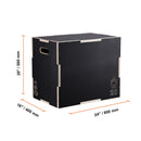 SucceBuy 3 in 1 Plyometric Jump Box Wooden Plyo Box Black For Home Gym Training Conditioning Strength Training