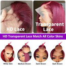 The Burgundy Archive | 99J HD Lace Front Human Hair Wig, 200% Density