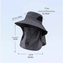 Outdoor Fisherman Hat Wide Brim Bucket Hat with Neck Cover Men Summer Breathable Mesh Sun Protection Visor Anti UV Cap Unisex