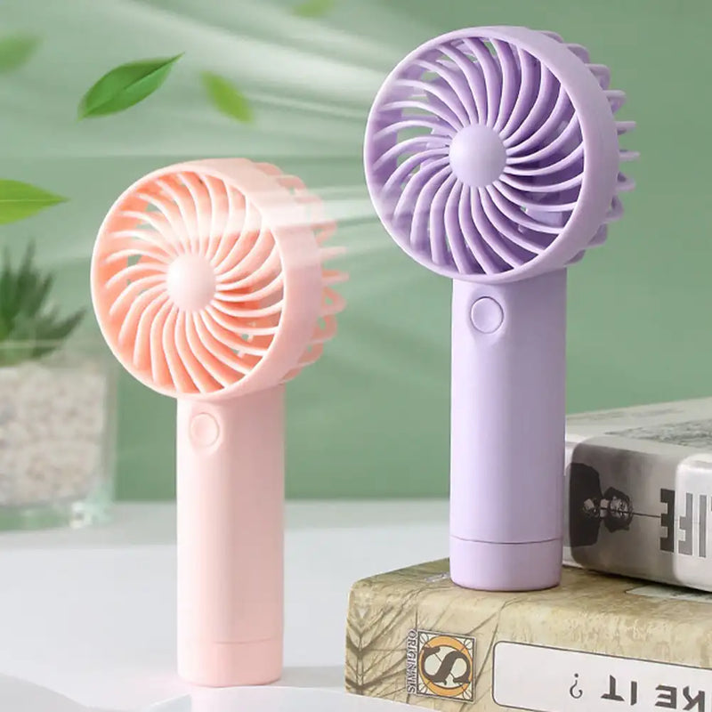 Mini Handheld Small Fan 3 Gears Portable Silent Office Desk Student on Dormitory Charging Outdoor Hand Holding Fan Small