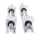 2Set SBR20 SBR 12 SBR25 SBR16 300 400 500 600 800 1000 1200mm Fully Supported Linear Rail Shaft Rod with 4 SBR16UU Block Bearing