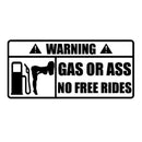 LYKX Creative Car Sticker 3D WARNING Gas or Ass Funny Decals Rear Window Vinyl Decal Car Styling Waterproof