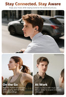 QCY Crossky C50 Clip On Earbuds Open Ear Wireless Bluetooth 6.0 Headphones 35H Playtime Earphones Comfortable for Fitness IPX5