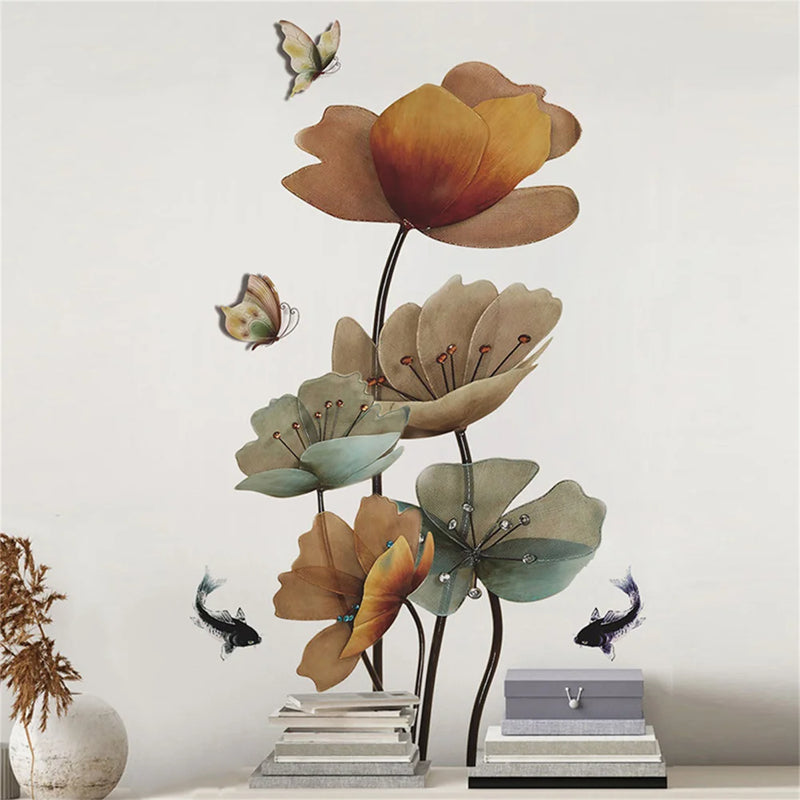 Wall Sticker Butterfly Flower Pattern Wall Decals Wallpaper For Living Room Bedroom Bathroom Home Beautify Decoration