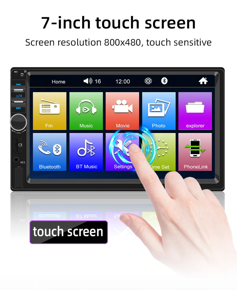 ESSGOO 7 Polegada Automotive Multimedia 1 Din HD Mp5 Player Usb BT TF  Cartão Para Autoradio Universal Reprodutor Multimídia