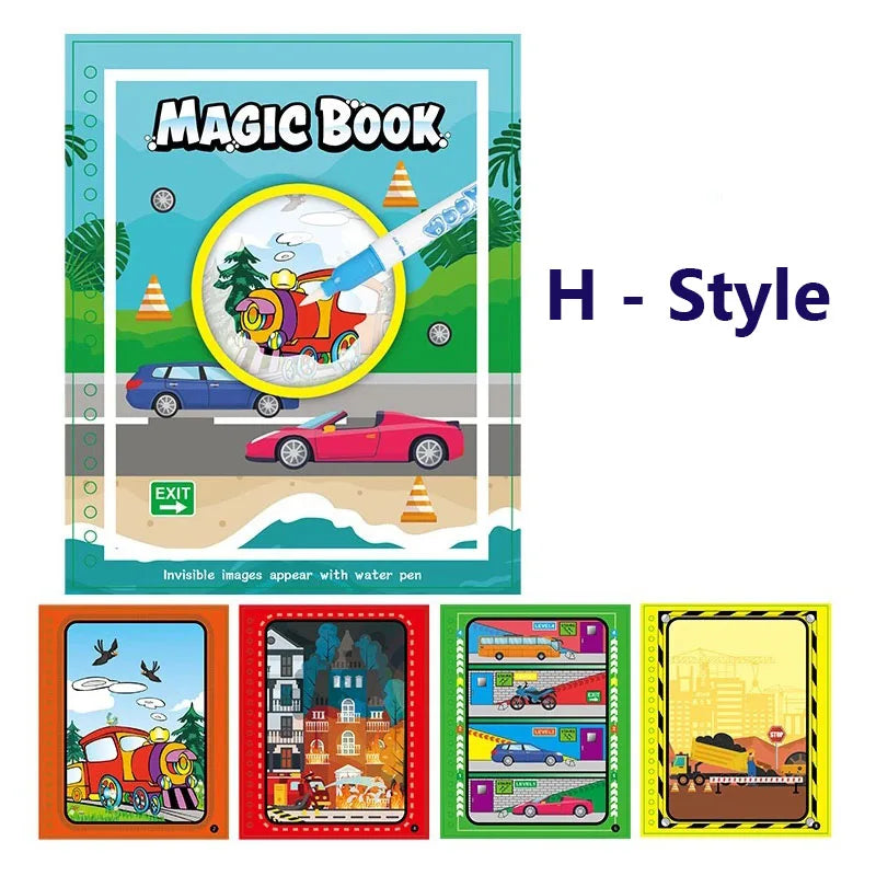 Magic Pen Water Drawing Books Coloring Book for Kids Doodle Painting Board Children Educational Toys Baby Christmas Birthday Gif