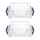 Livingandhome 2 Pcs Metal Sliding Kitchen Cabinet Pull Out Wire Basket Organizer