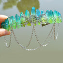 1PC Black Raw Crystal Quartz Hair Accessories Witches Crown Headpiece Tiara Halo Bridal Headband