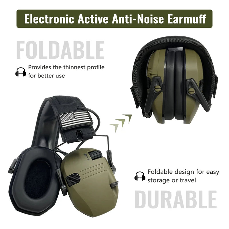 Electronic Earmuffs Active Headphones Adjustable Range Shooting Hunting Hearing ear Protection Noise Canceling headphones