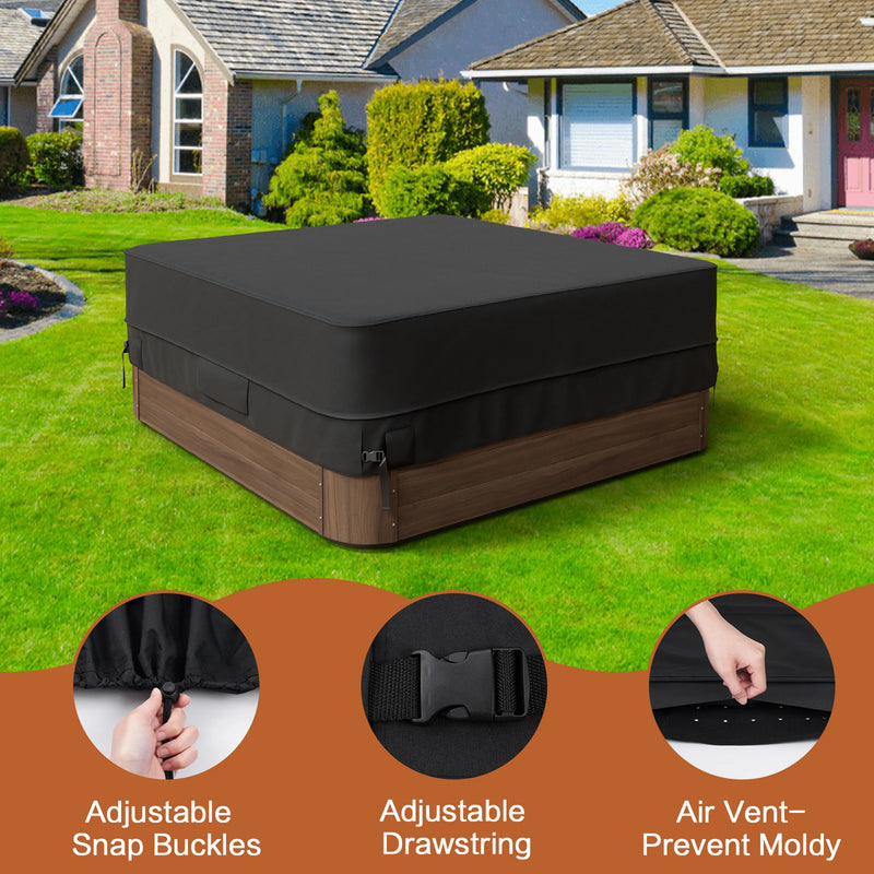 Square Hot Tub Dust Cover Cap swimming pool Waterproof  Anti-UV Outdoor Warm Spa Hotspring Anti-Fall Leaves Snow Rain Dust Cover