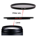 Camera Lens Filter Adapter Ring Step Up or Down Ring Metal for 58mm lens - 43 46 49 52 55 62 67 72 77 82mm UV ND CPL Lens Hood