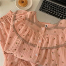 Women Sweet Floral Pajamas Female Summer Set Lace Princess Short-Sleeved Shorts Homewear Ladies Kawaii Soft Nightwear Loungewear