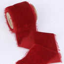 1m/roll Flocking Hand Teared Velvet Ribbon DIY Cake Gift Decoration Wedding Invitation Bracelet Flower Hand Teared Velvet Ribbon