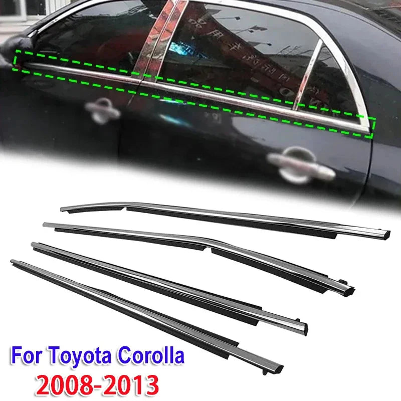 4pcs Car Window Glass Sealed Strip Side Window Wheatherstrip for Toyota Corolla 2008-2013