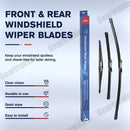 Opel Windscreen Wiper Front + Rear Blades Kit for Vauxhall Opel Corsa D E 2006-2014