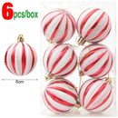 6cm Weihnachtsbaumkugel Bunte bemalte Kugeln Hängende Anhänger Ornamente Weihnachten Neujahr Party Heimdekoration Zubehör